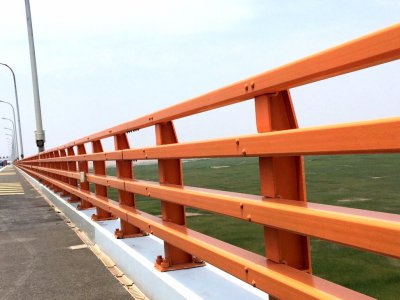 不锈钢桥梁防撞护栏 橙色