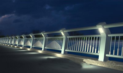 不锈钢桥梁灯光景观护栏 1.2m 白色