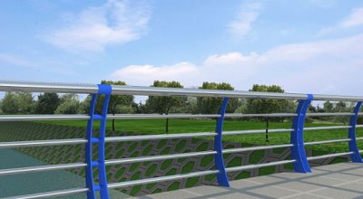 不锈钢桥梁护栏 1.2m 蓝色