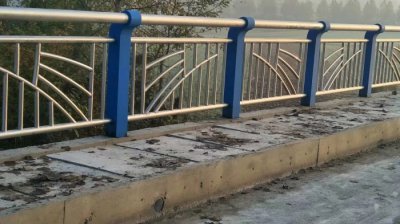 桥梁亚光201不锈钢复合管护栏 1.2m 蓝色