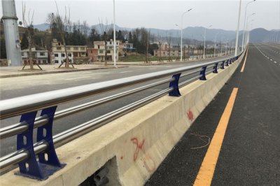 道路不锈钢复合管护栏 0.6m 蓝色