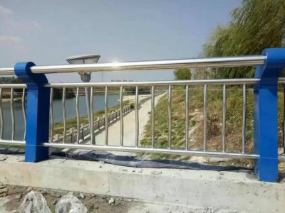 桥梁镜光不锈钢复合管护栏 850*50mm 蓝色